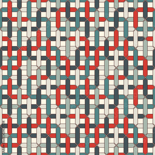 Stylized overlapping pipelines background. Seamless pattern with maze, labyrinth motif. Contemporary wicker ornament.