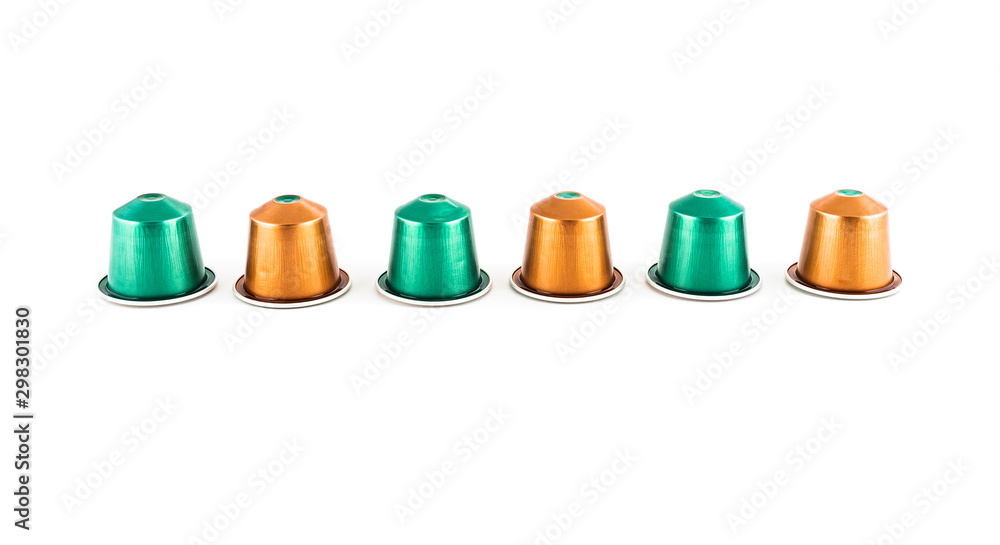 capsules of coffee isolated on white background capsules of coffee isolated on white background