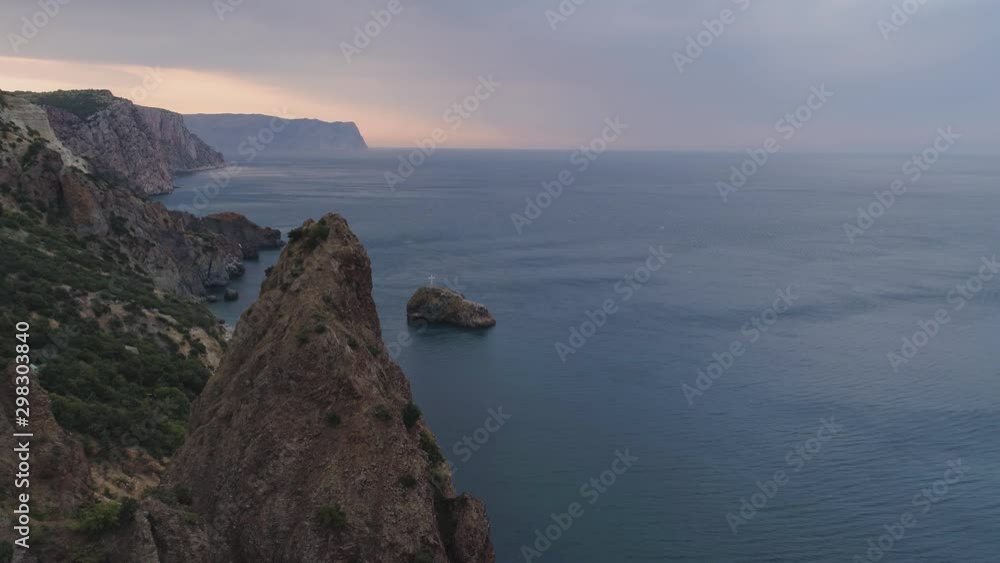 Aerial view beach on cape Fiolent, Crimea Aerial view beach on cape Fiolent, Crimea