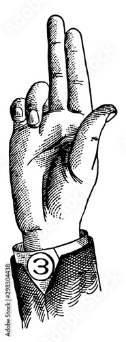 Vocalized Divided Lip Consonant, vintage illustration.