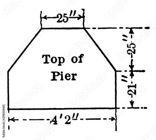 Blueprint of Pier vintage illustration.