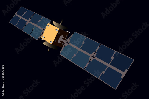 satellite realistic vector illustration isolated