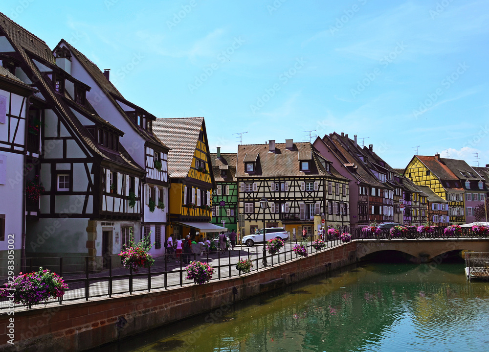 Colmar Cityscape Colorful Houses City Canal