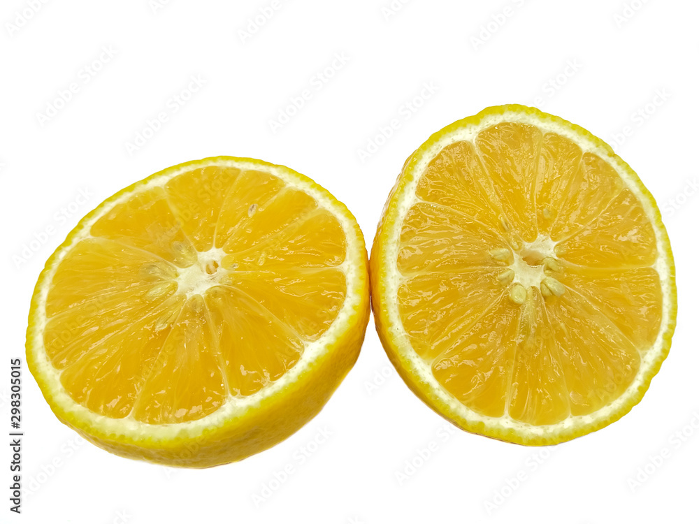 slice of lemon isolated on white background slice of lemon isolated on white background