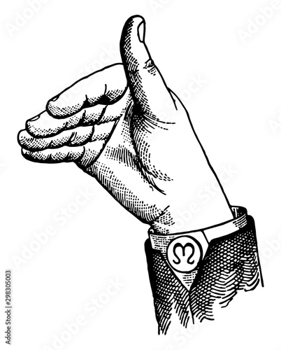 Vocalized Mixed Divided Top Consonant, vintage illustration.