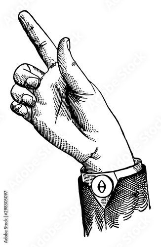 Vocalized Primary Throat Consonant, vintage illustration.