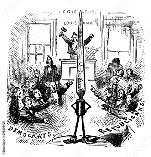 Louisiana's Martial Law in 1875 vintage illustration photo