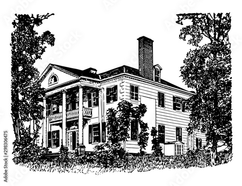 Jumel Mansion vintage illustration