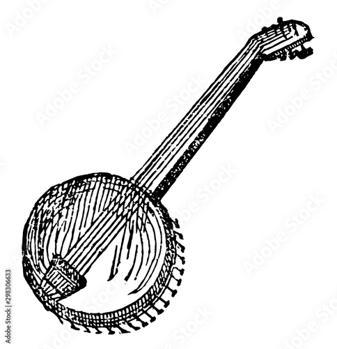 Banjo, vintage illustration.