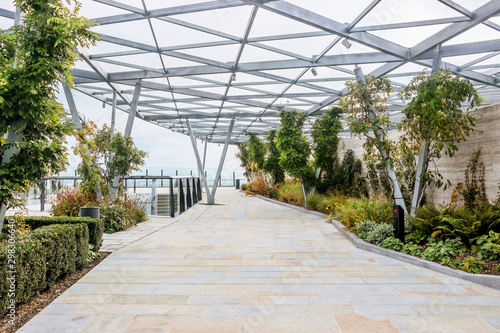 Modern architecture of The roof garden at 120 Fenchurch Street in London