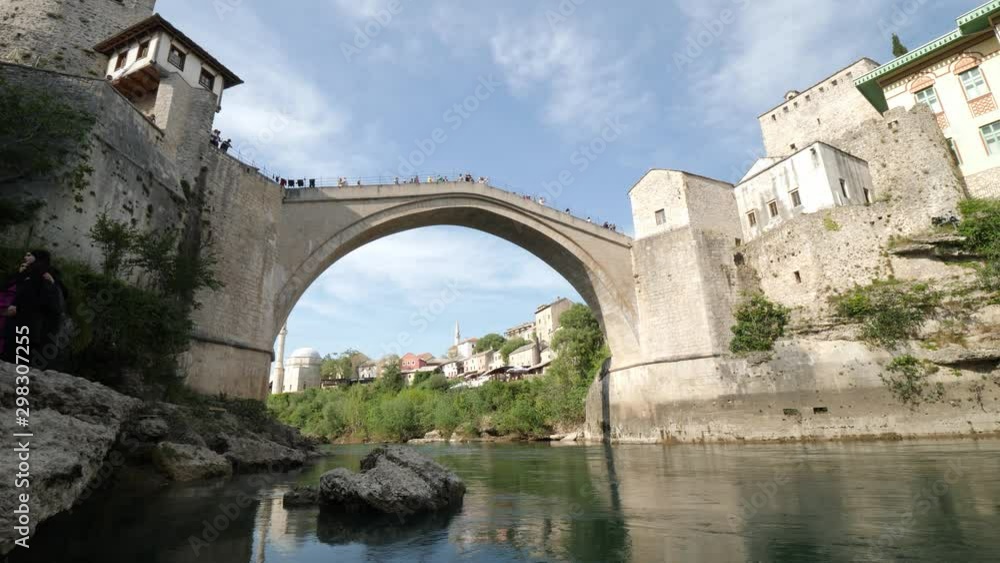 Famous Mostar bridge with a river Famous Mostar bridge with a river