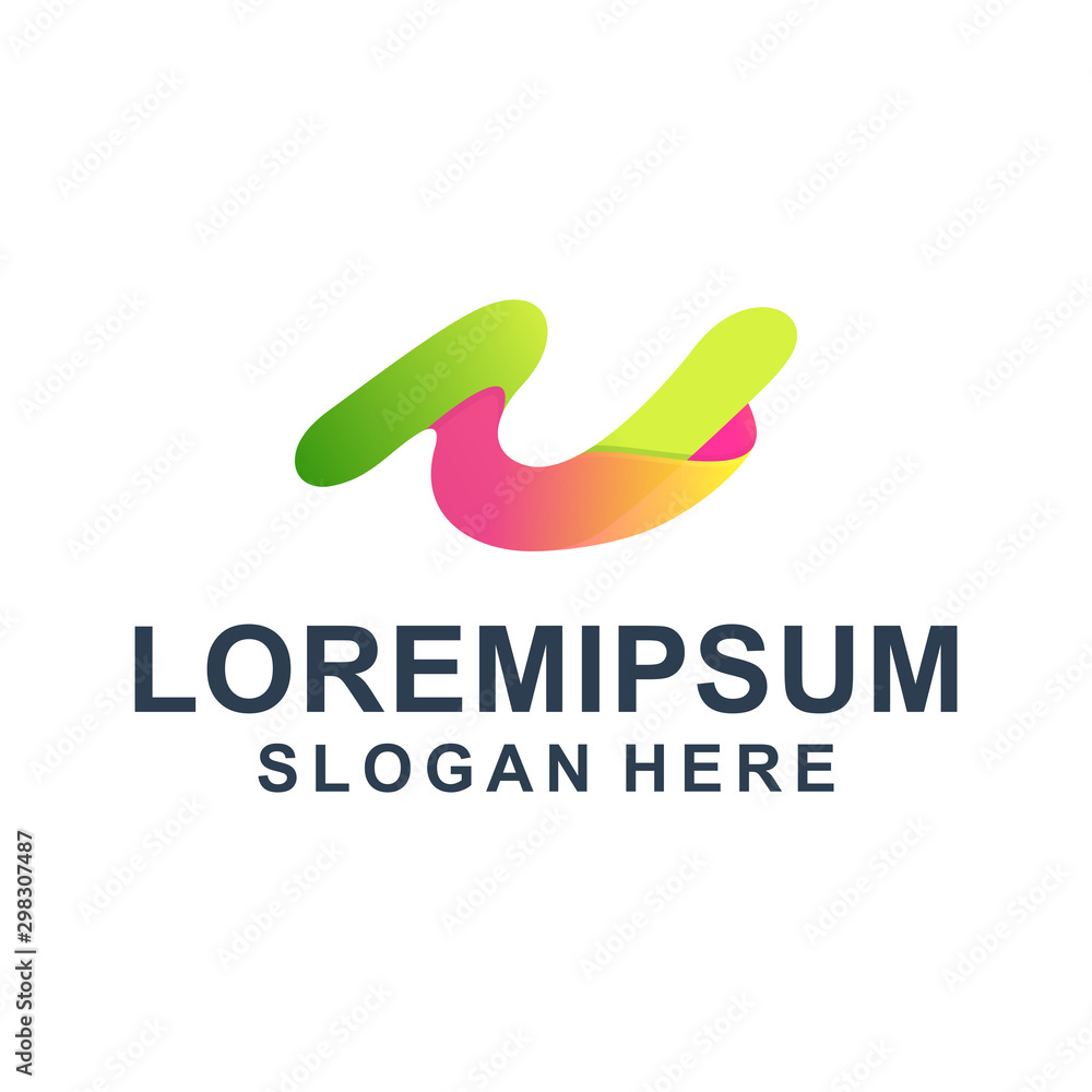 Colorful Abstract Letter U Logo Design Colorful Abstract Letter U Logo Design
