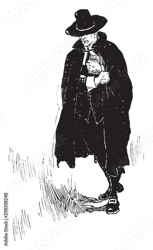 Roundhead, vintage illustration.
