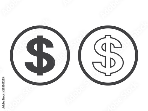 dollar symbol isolated on white background. Vector
