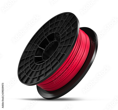 3d printing filament spool isolated on white background. Material for 3d printer. 3d illustration