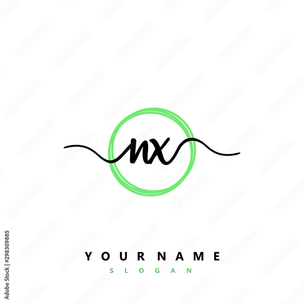 NX Initial handwriting logo vector NX Initial handwriting logo vector