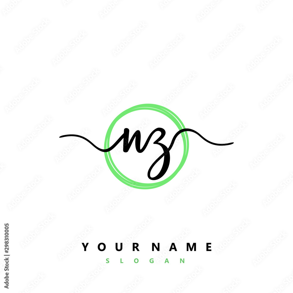 NZ Initial handwriting logo vector NZ Initial handwriting logo vector