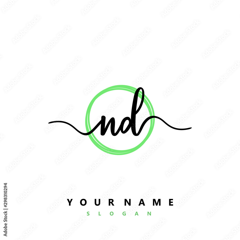 ND Initial handwriting logo vector ND Initial handwriting logo vector