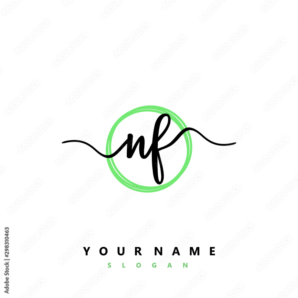NF Initial handwriting logo vector NF Initial handwriting logo vector