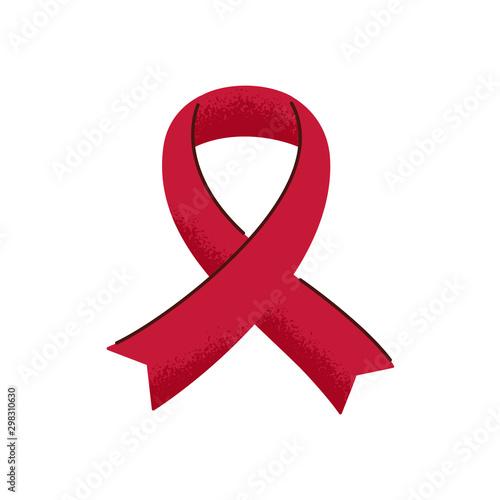 World Aids day symbol red ribbon on white background. Vector medical concept of fight against AIDS and hiv