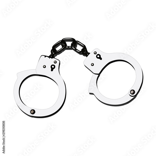 handcuffs realistic vector illustration isolated