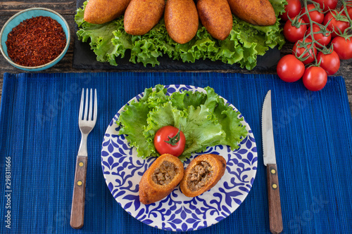 Turkish domestic special food icli kofte and oruk