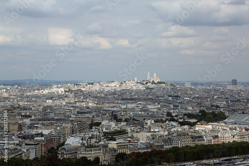 Aerial view of Paris in France from Eiffel Tower