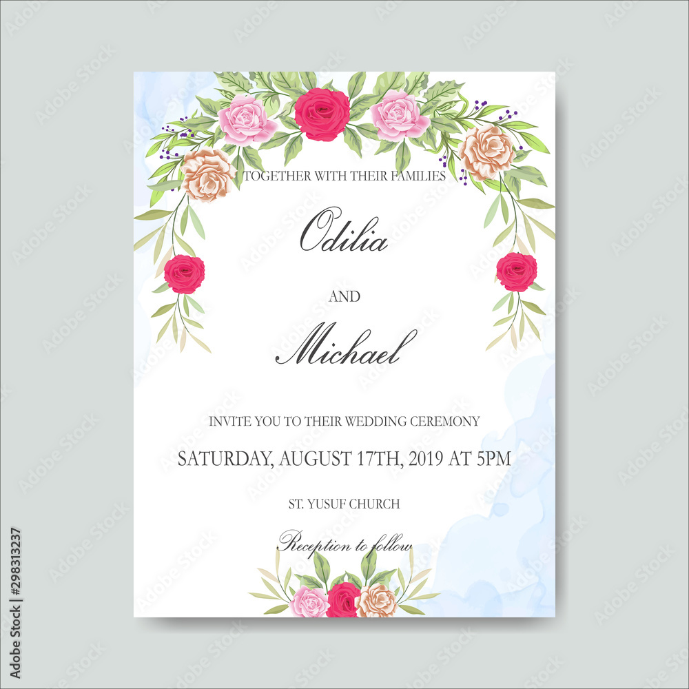 beautiful wedding card invitations with floral theme