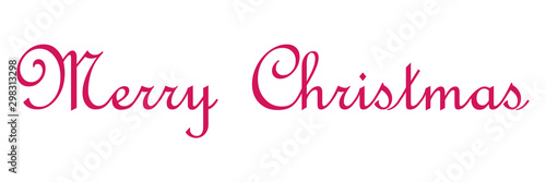 Christmas hand drawn lettering. Xmas text isolated on white for postcard, banner design element.  Merry Christmas script calligraphy. Xmas holiday lettering design.