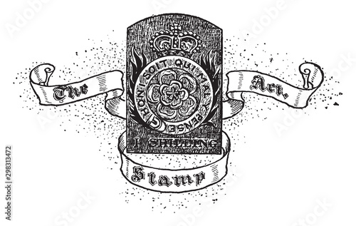Stamp Act,vintage illustration