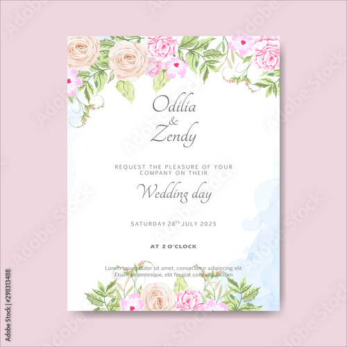 beautiful wedding card invitations with floral theme