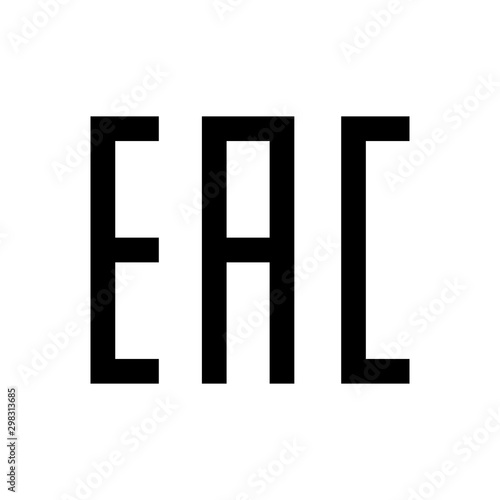 EAC sign vector illustration symbol. Eurasian conformity mark symbol.