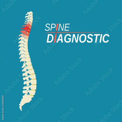 Spine Diagnostic. Medical diagnostic spine concept. human spine isolated silhouette illustration