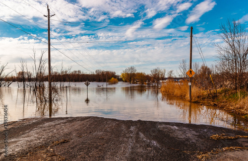 Flooded Road in Ottawa, Ontario
