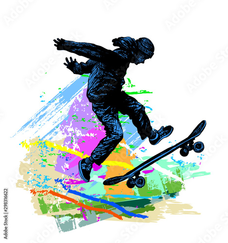 Skateboarding. Extreme sports background