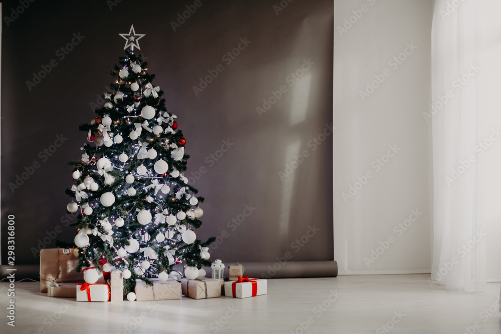 Fototapeta premium Christmas decorations Christmas tree Gifts Christmas winter