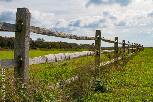 split rail fencing along pasture