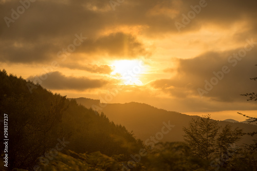 sunset in the mountains