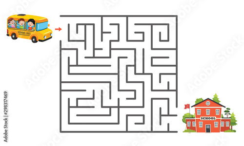 Maze Game Illustration For Children