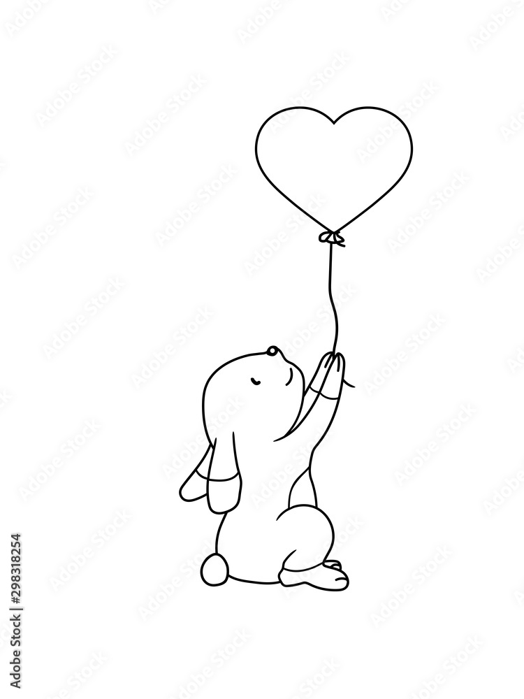 liebe luftballon herz hase häschen kaninchen kleiner süßer nidelicher