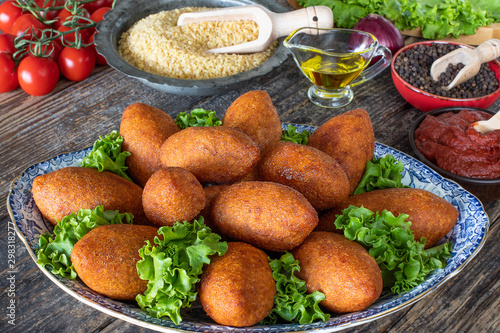 Turkish domestic special food icli kofte and oruk