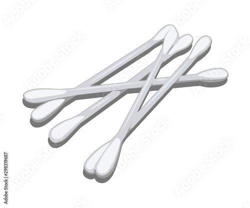 cotton swabs realistic vector illustration isolated photo