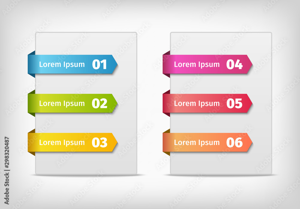 Colorful Numbered Tags Infographic Stock Template | Adobe Stock
