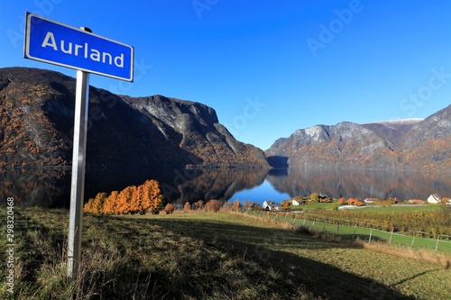 panoramic view to the beautiful Aurlandsfjord in Norway © Lars Gieger