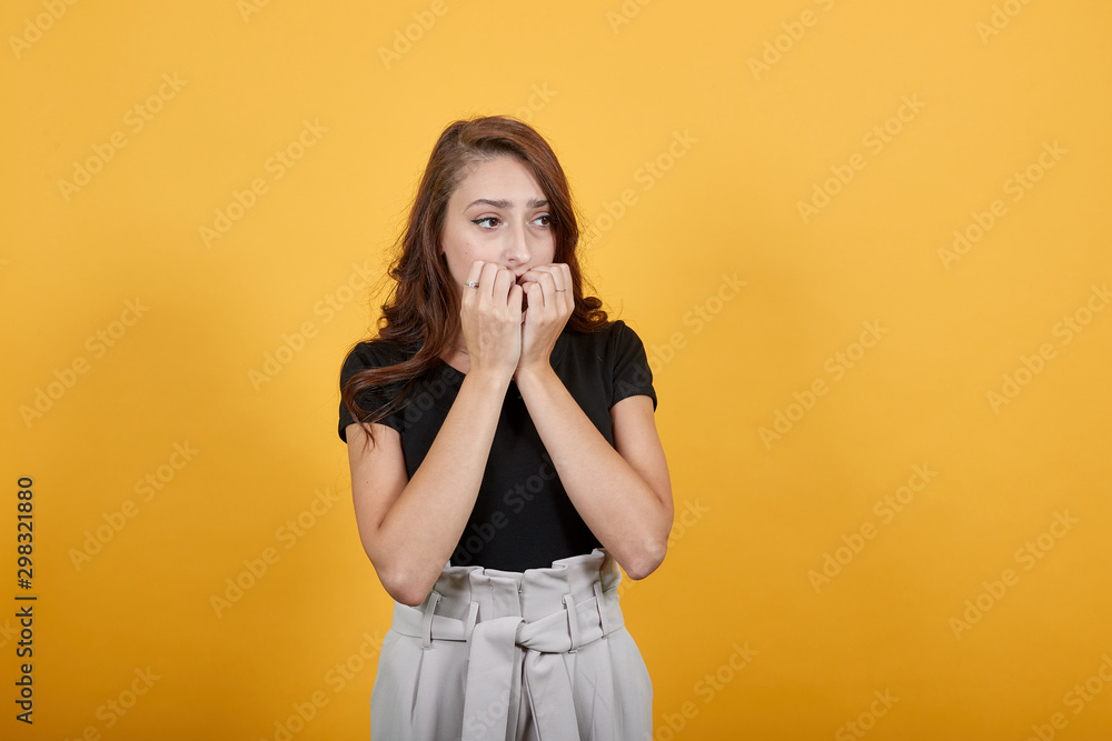 Innocent girl afraid of some kind of ghost. She has watched a movie of horror genre now she is seeing ghosts in her imagination. Innocent girl afraid of some kind of ghost. She has watched a movie of horror genre now she is seeing ghosts in her imagination.