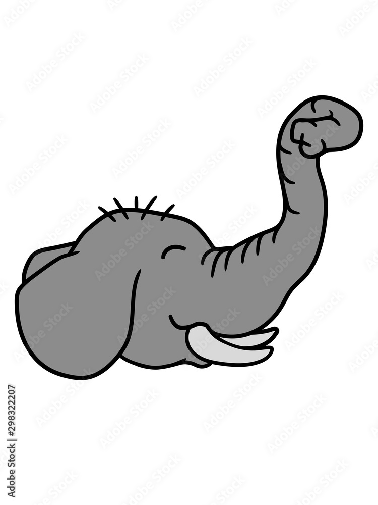 kopf elefant glücklich niedlich süß klein kind baby rüssel dickhäuter clipart design cool sitzend dick zoo tier afrika savanne gemalt comic cartoon