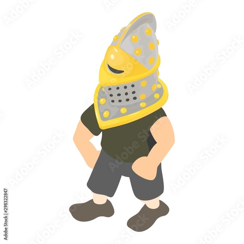Medieval knight icon. Isometric illustration of medieval knight vector icon for web