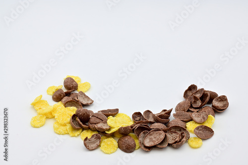 Photo of oatmeal  vitamins on a white background. Healthy food concept.