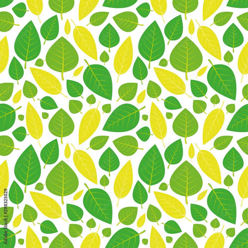 Leaf pattern vector illustration green yellow