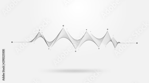 Wireframe sound wave abstract background